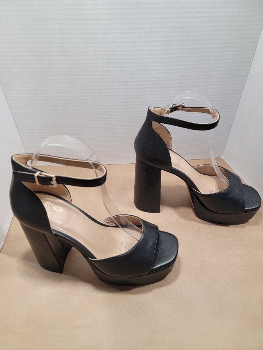 Mix No. 6 Size 8.5 Black Vallie Platform Block Heel Sandals